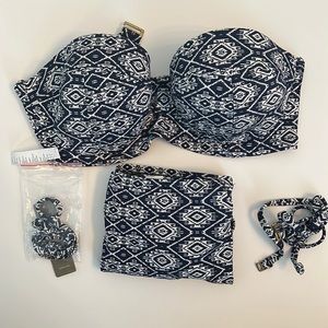 EUC 32D Top M Bottoms J. Crew Bikini convertible with two sets of straps!